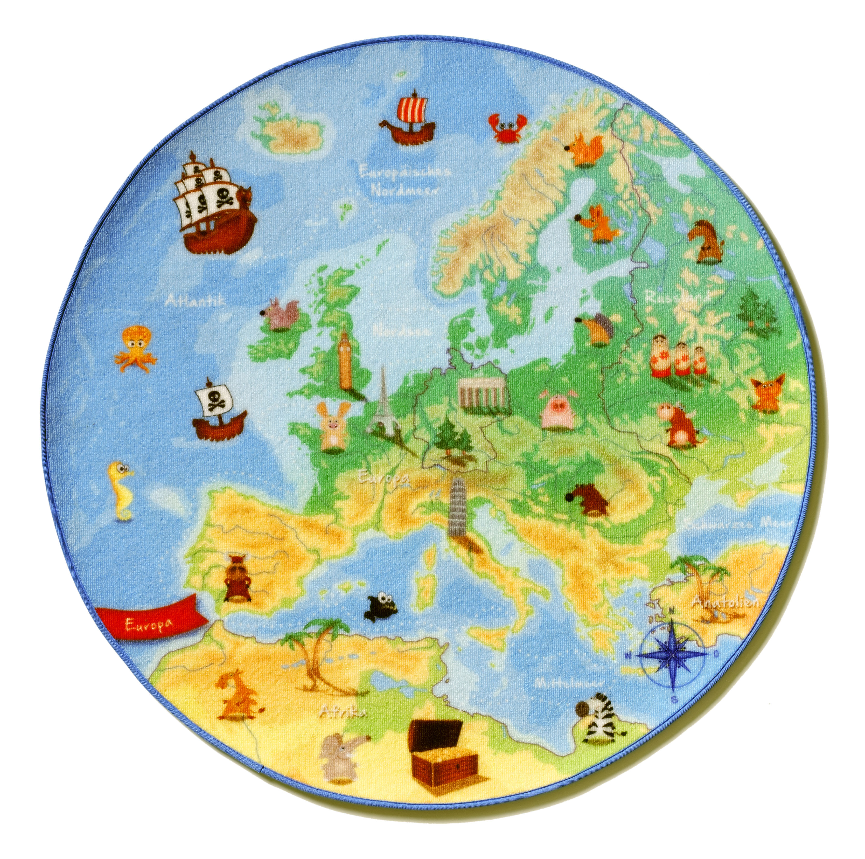 Kinder Teppich Spielteppich Europa Karte 130cm rund | eBay