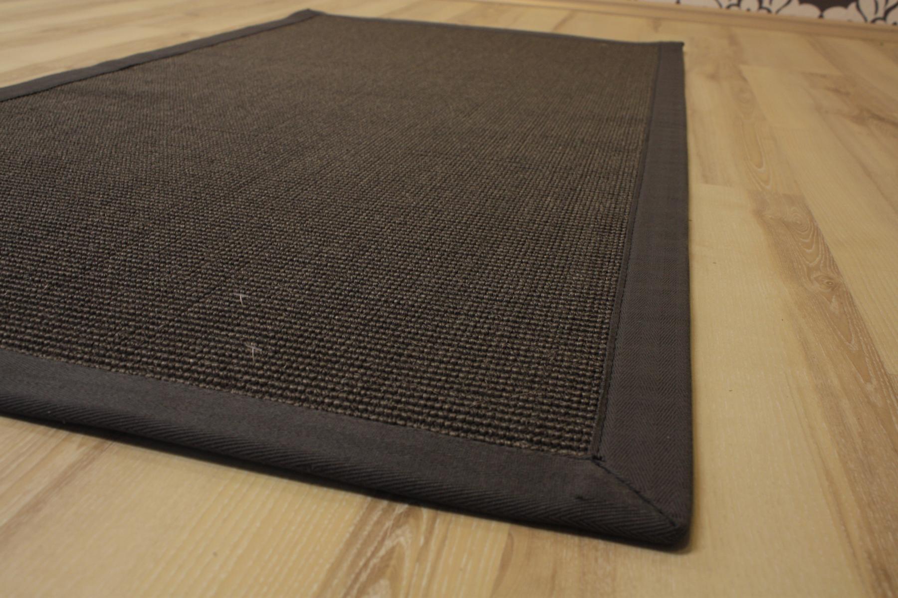 Sisal Teppich Manaus Mit Bordure Anthrazit 200x250 Cm 100 Sisal