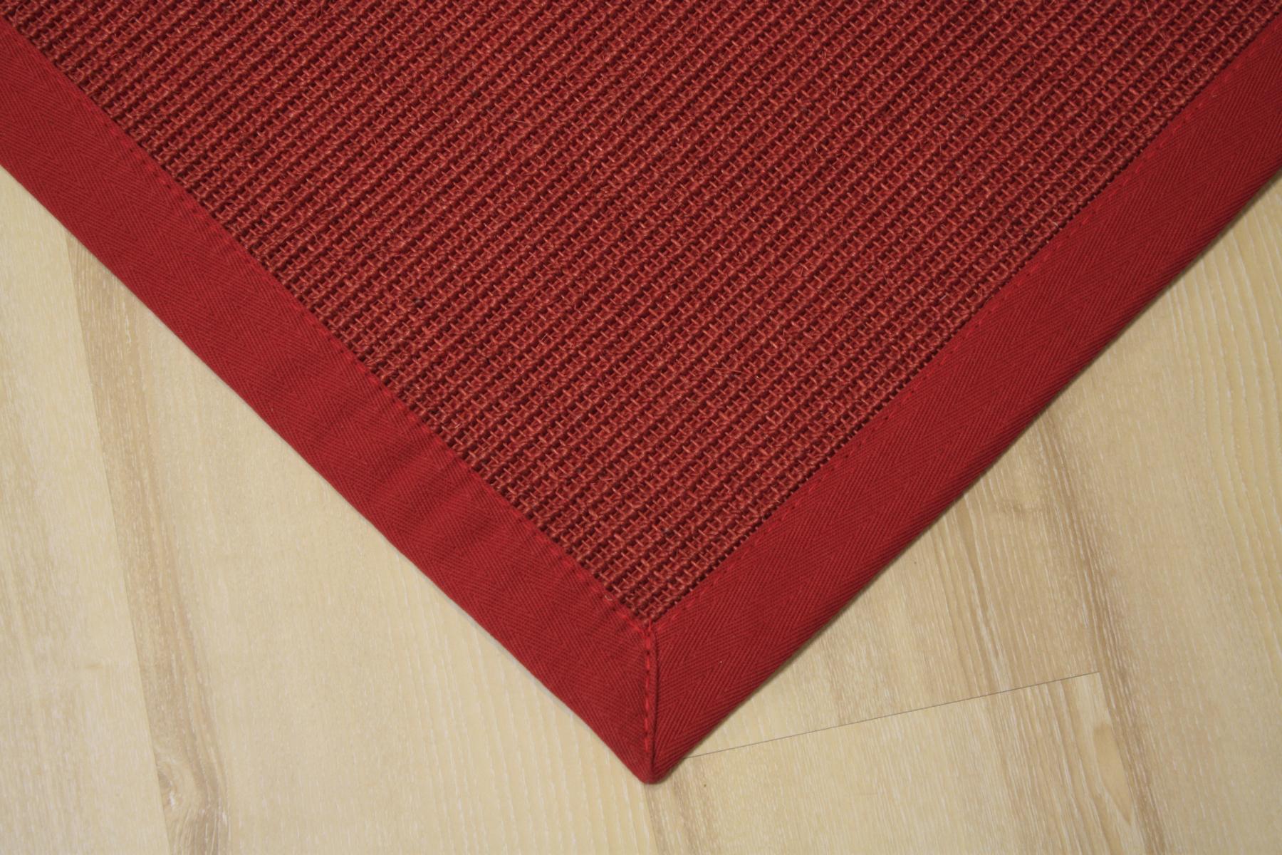 Sisal Teppich Manaus Mit Bordure Rot 300x400 Cm 100 Sisal