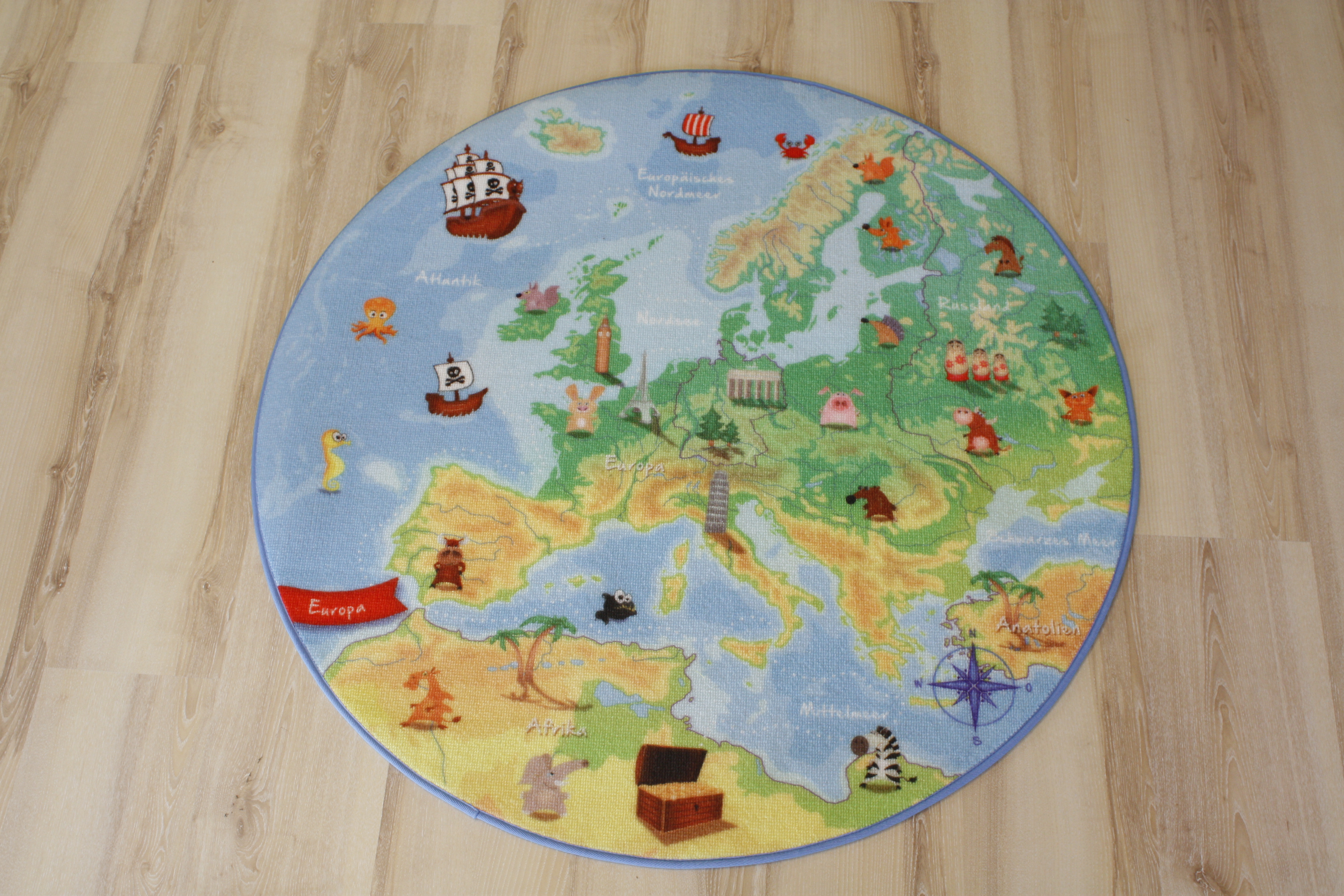 Kinder Teppich Spielteppich Europa Karte 130cm Rund Ebay